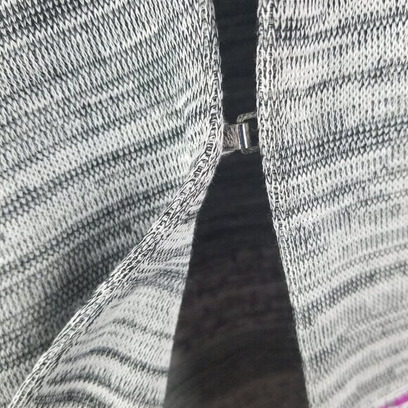 Ming Wang Women's Heather Grey Fushia Pink White Cardigan Sz S - Picture 7 of 7